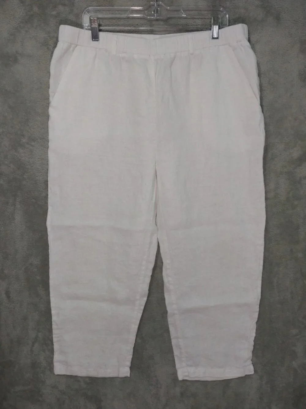 Quince Linen Pants Womens XL Ivory Pull On 100 Percent European Flax Crop